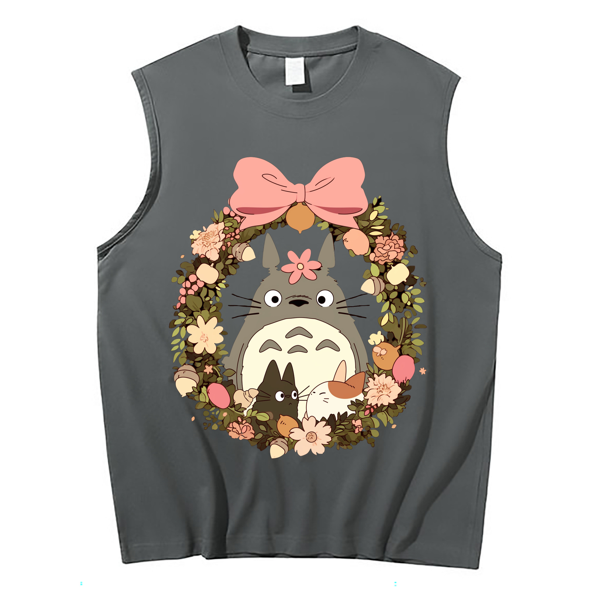 （画像用） となりのトトロ 草壁メイ 草壁サツキ My Neighbor Totoro Satsuki Kusakabe Mei Kusakabe コットン100％タンクトップ（フロントプリント）